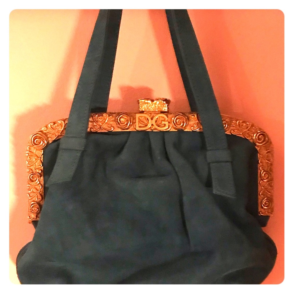 Dolce Gabana teal suede purse